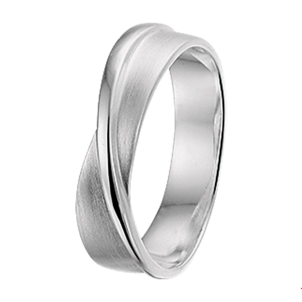 Gerhodineerd zilveren ring met een poli/matte afwerking. 
Dames ring
Breedte: 5 mm
