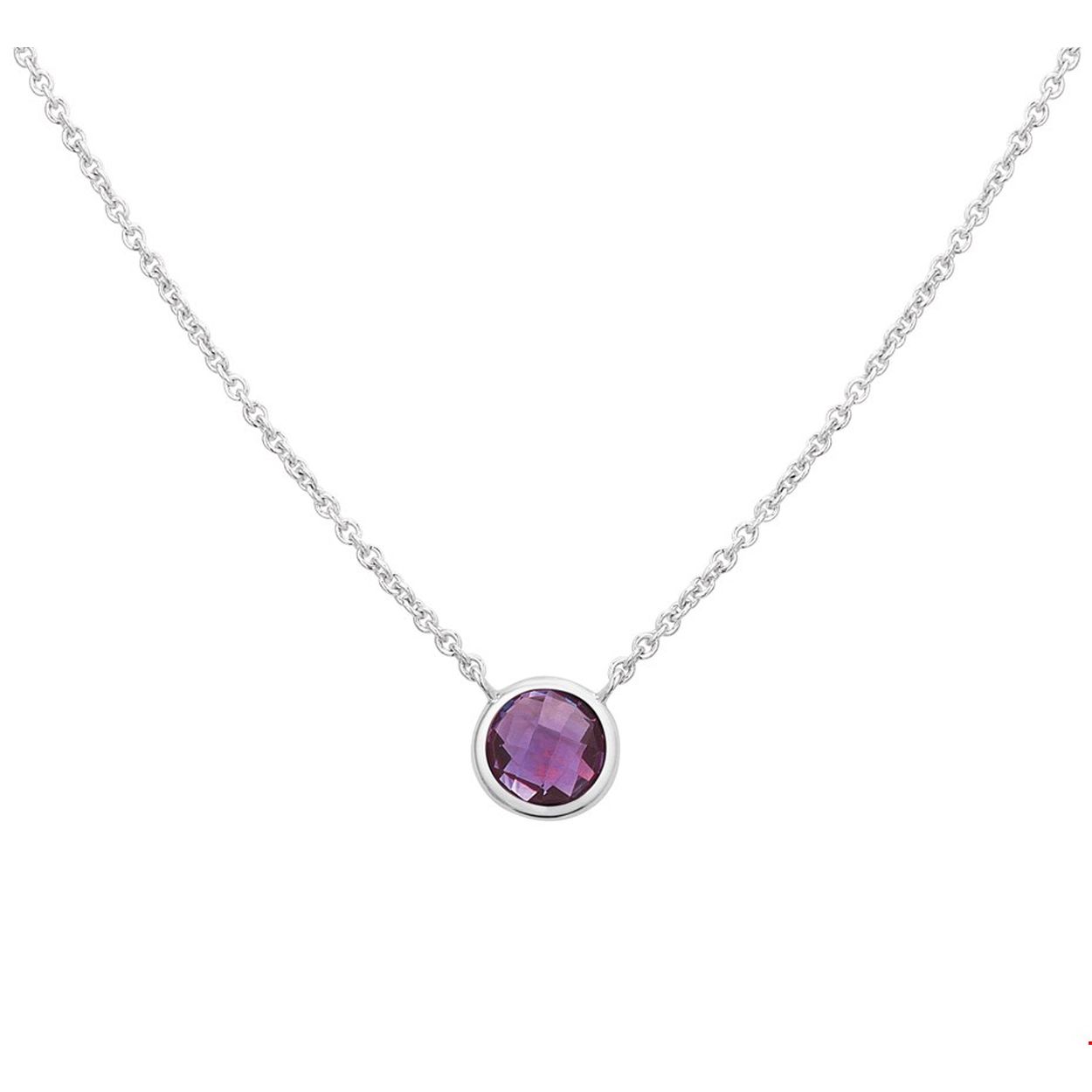Zilver Collier met Amethist 40+4cm
collier met kleursteen