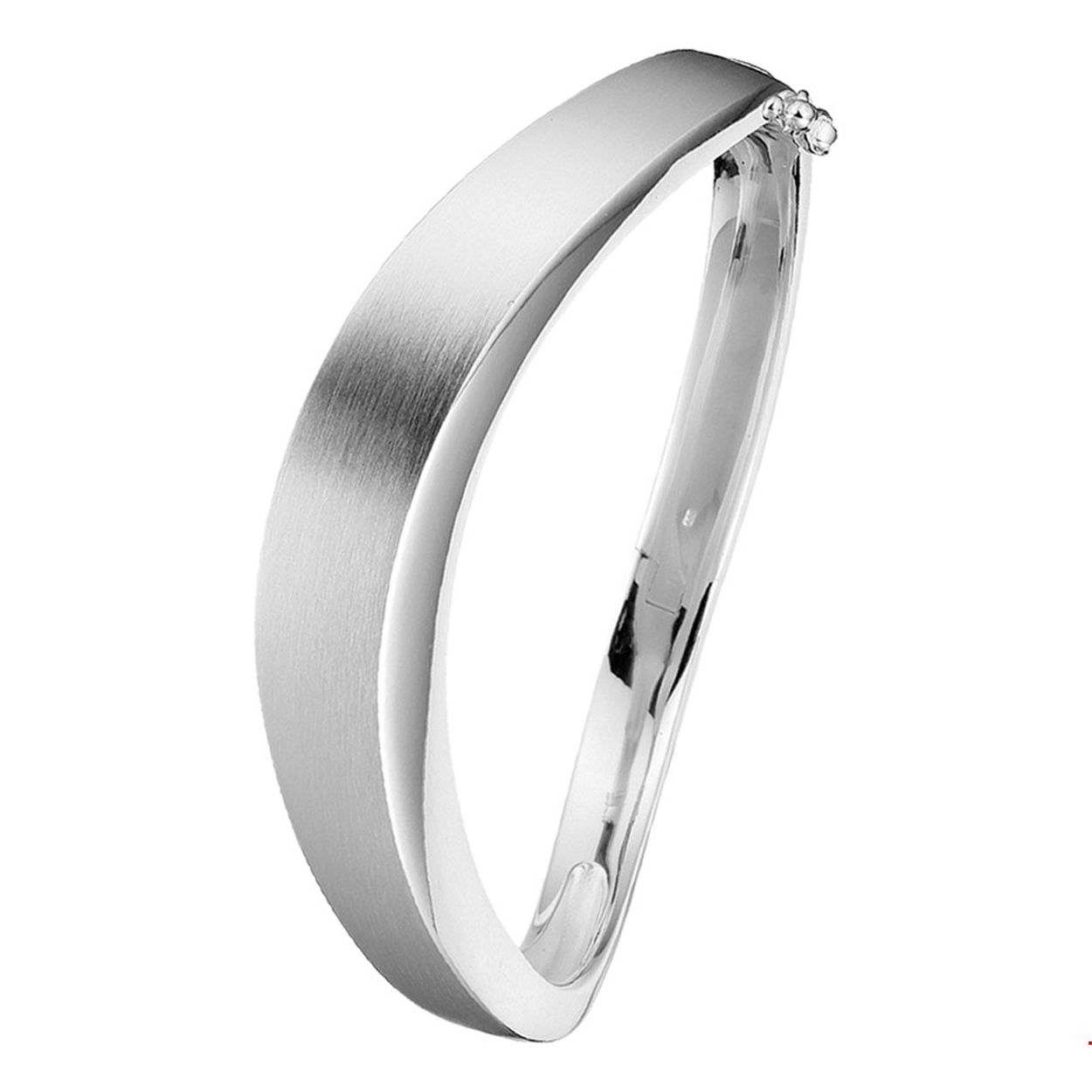 Gerhodineerd zilveren bangle band van 11.5mm breed met een diameter van 60mm uitgevoerd met een stevige scharnier sluiting. Het elegante design en de poli mat afwerking maken dit sieraad een ware eyecatcher. Deze bangle band kan op elk moment gedragen worden zowel casual op het werk als chique voor die ene speciale avond.
Breedte: 11.5 mm