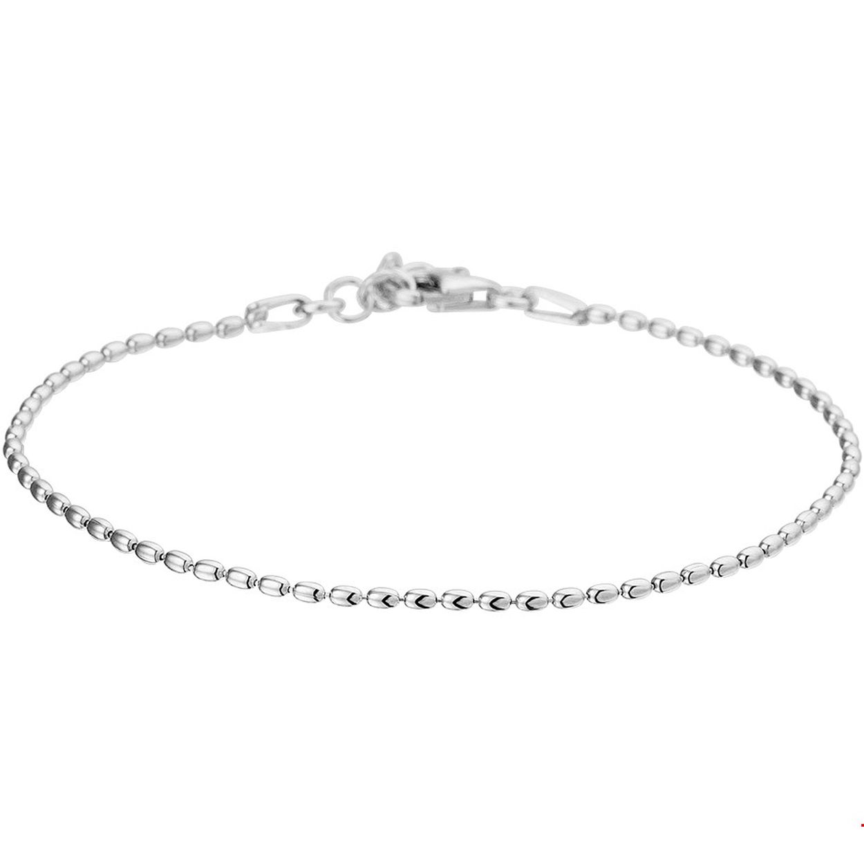 Beschrijving: Fijn gerhodineerd zilveren 1.5mm bolletjes armband met een lengte van 17cm met een extensie van 2cm. Het collier is uitgevoerd met een stevige karabijn sluiting. De armband is te combineren met bijpassende sieraden uit onze collectie. Tip: Combineer de armband met een bijpassend collier en maak zo een leuke set!.
Doelgroep: dames
Breedte: 1.5 mm
Kortste lengte: 17 mm
Langste lengte: 19 mm