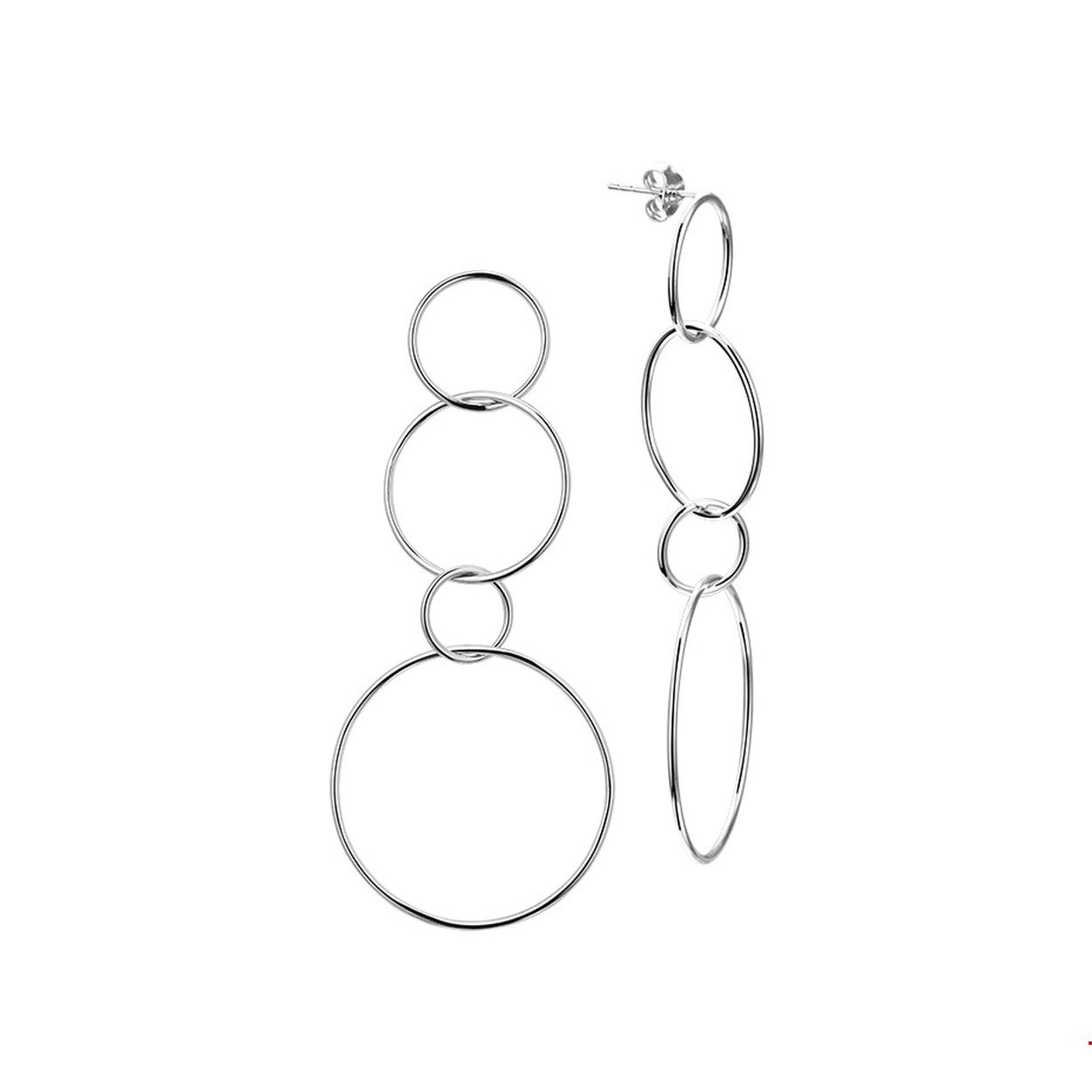 Beschrijving: Sierlijk gerhodineerd zilveren oorhangers met rondjes. De oorhangers hebben een hoogte van 7cm en zijn uitgevoerd met 4 rondjes van 10, 15, 20 en 30mm. De oorhangers hebben een poli afwerking.
Verpakt per: 1
Doelgroep: dames
Hoogte: 70 mm