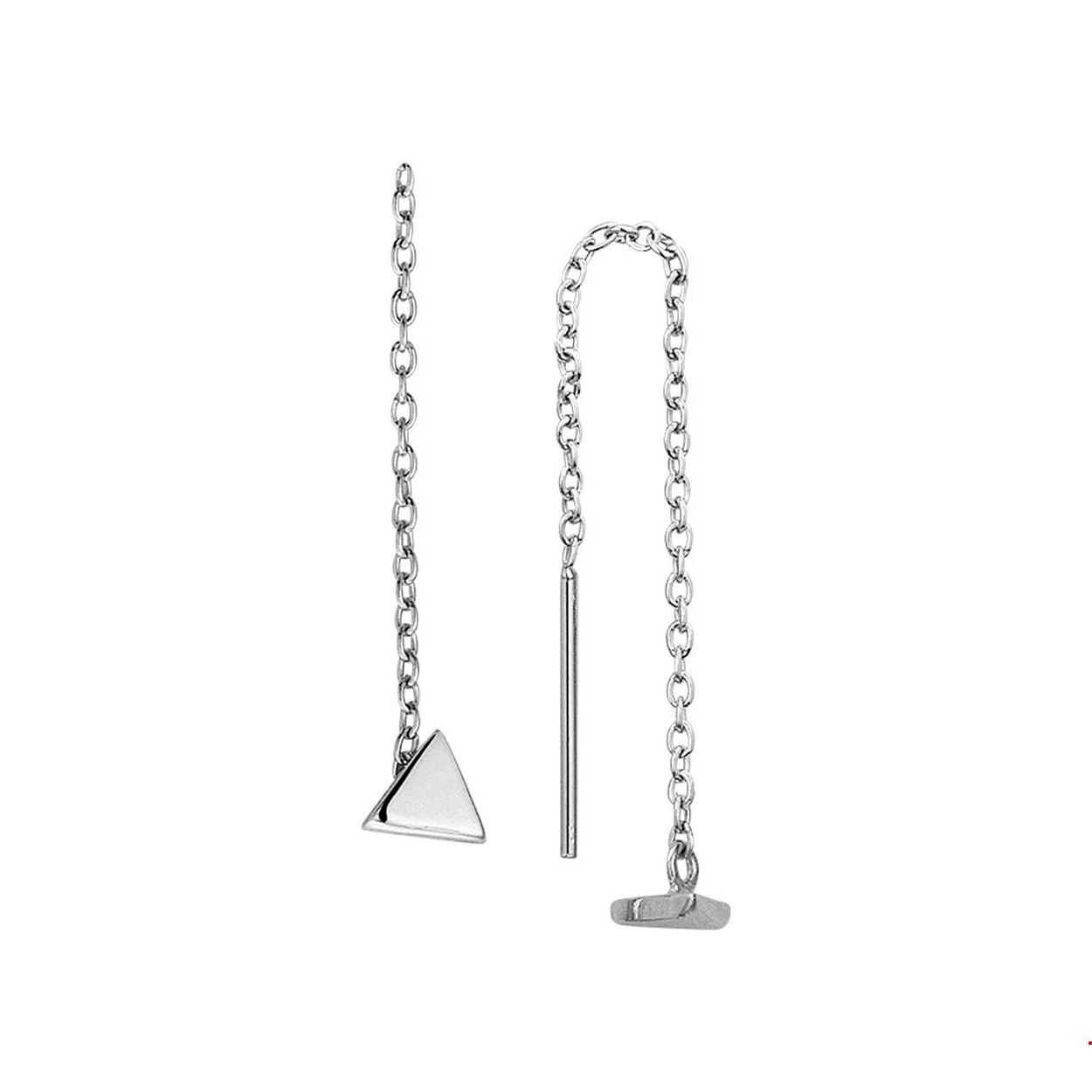 Trendy gerhodineerd zilveren doortrekoorbellen met een totale lengte van 5.5cm uitgevoerd met een driehoek van 4.8x4.8mm. Het schitterende design maken de doortrekoorbellen tot een ware eyecatcher. Tip: Leuk om kado te geven. Zie je ze al stralen!? Info: Gerhodineerd zilver is door de rhodiumlaag beter bestand tegen verkleuren en krassen.
Breedte: 4.8 mm
Hoogte: 55 mm
