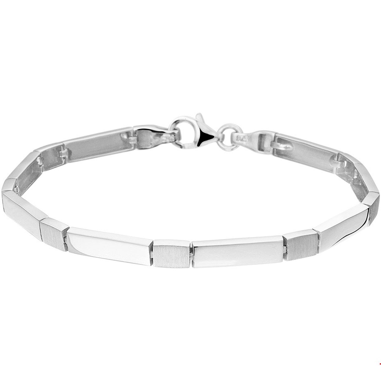 Beschrijving: Chique gerhodineerd poli mat zilveren armband schakels van 4.5mm breed uitgevoerd met een stevige karabijn sluiting. De armband heeft om en om poli en matte schakels. Die stralen elegantie uit en maken de armband tot een ware eyecatcher. De armband is te combineren met bijpassende sieraden. Een perfecte combinatie als je subtiel glamour wilt toevoegen aan je look. Info: Gerhodineerd zilver is door de rhodiumlaag beter bestand tegen verkleuren en krassen.
Verpakt per: 1
Doelgroep: dames
Breedte: 4.5 mm
Langste lengte: 19 mm