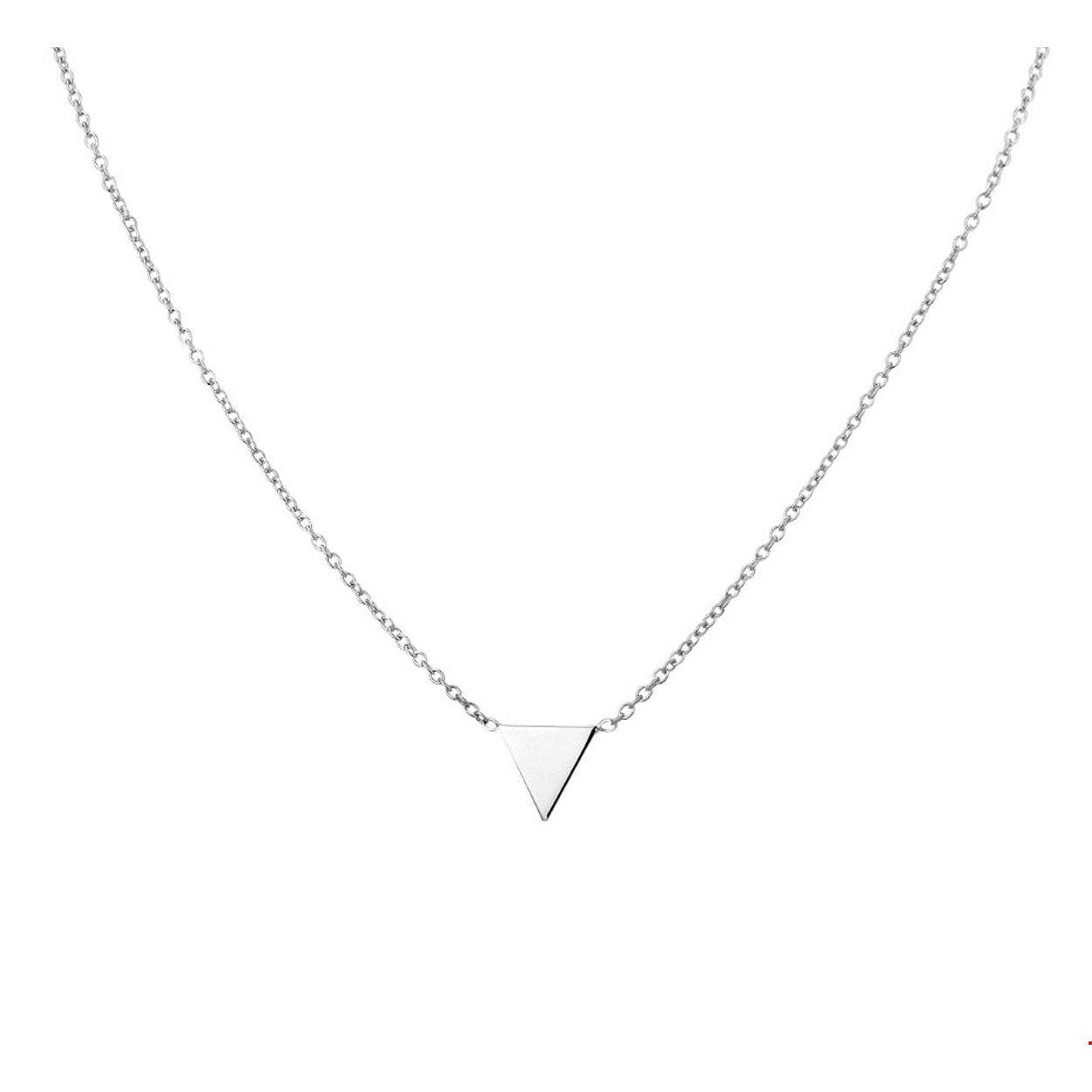 Beschrijving: Gerhodineerd zilveren collier met een driehoekje. Een minimalistisch design voor een elegante uitstraling. Met draaglengtes van 41, 43 en 45 cm.  Info: Gerhodineerd zilver is door de rhodiumlaag beter bestand tegen verkleuren en krassen.
Verpakt per: 1
Doelgroep: dames
Breedte: 8 mm
Kortste lengte: 41 mm
Langste lengte: 45 mm
Hoogte: 7.5 mm