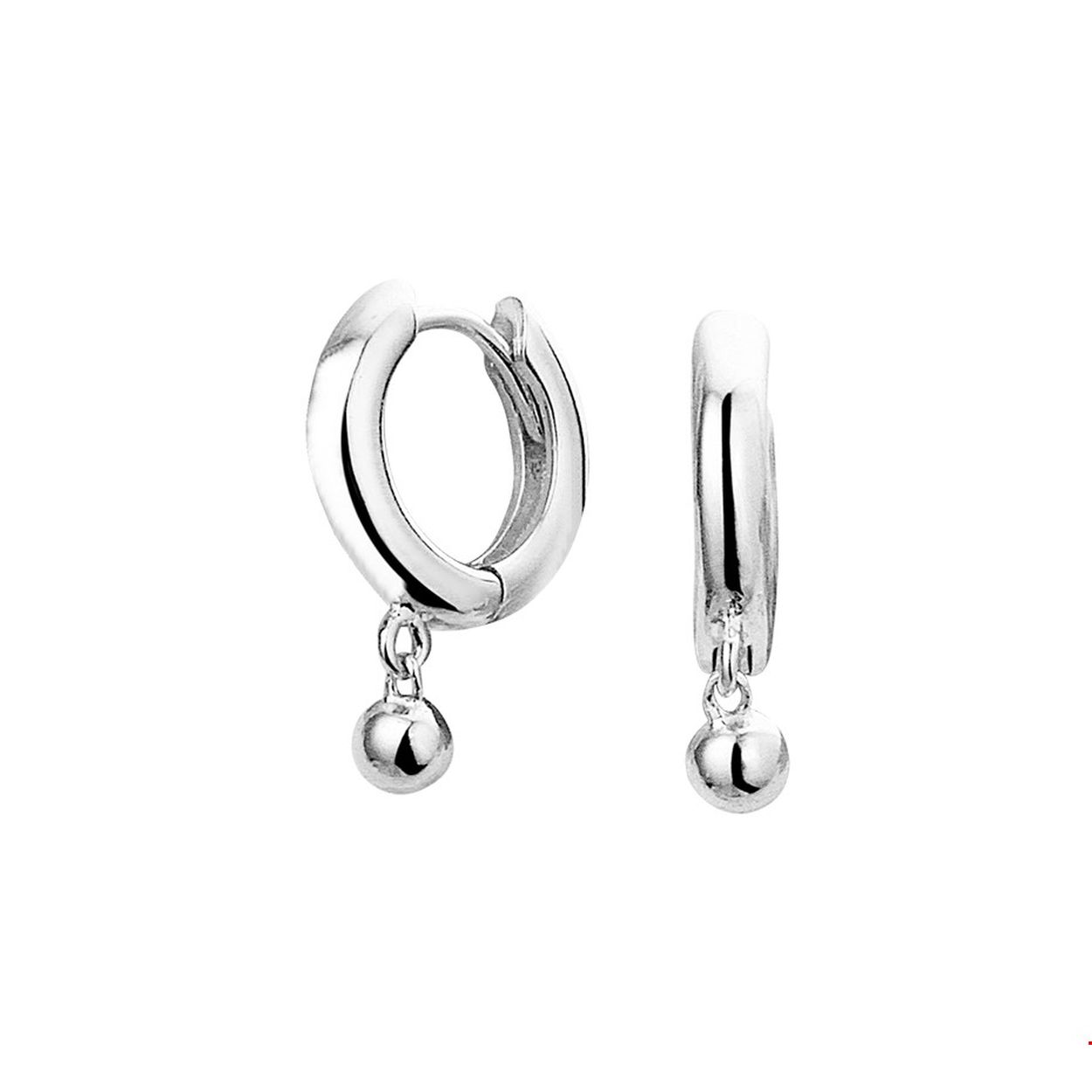 Gerhodineerd zilveren klapoorringen van 10.5x2.2mm uitgevoerd met poli bolletjes van 3mm en een stevige scharnier sluiting. De totale hoogte van de klapoorringen incl. rondjes is 1.5cm.