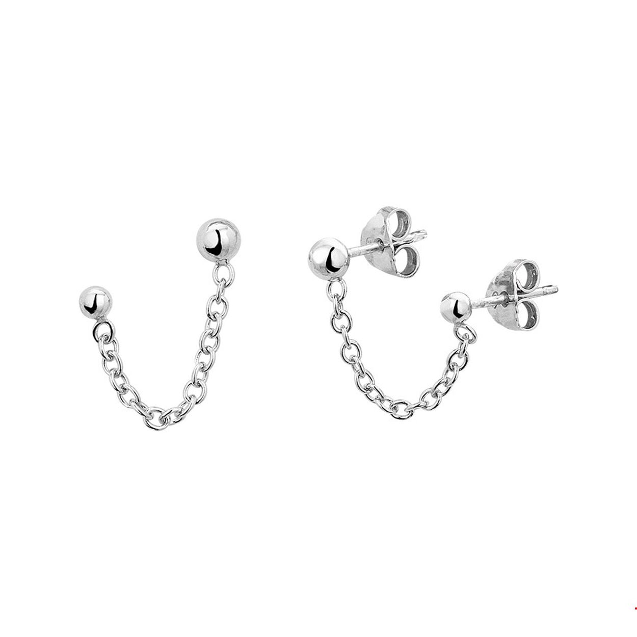 Beschrijving: Trendy gerhodineerd zilveren oorknoppen voor meerdere gaatjes met een totale lengte van 3.4cm uitgevoerd met een bolletje van 3mm en 4mm. Info: Gerhodineerd zilver is door de rhodiumlaag beter bestand tegen verkleuren en krassen.
Doelgroep: dames
Hoogte: 34 mm