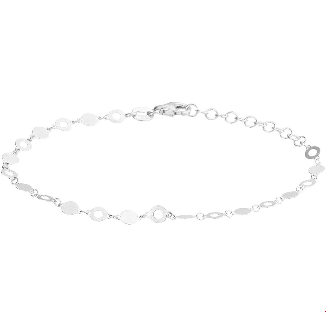 Beschrijving: Deze trendy gerhodineerd zilveren armband heeft een draaglengte van 16cm met een extensie van 3cm. De armband is uitgevoerd met open en gesloten rondjes van 4mm. Info: Gerhodineerd zilver is door de rhodiumlaag beter bestand tegen verkleuren en krassen.
Verpakt per: 1
Doelgroep: dames
Kortste lengte: 16 mm
Langste lengte: 19 mm