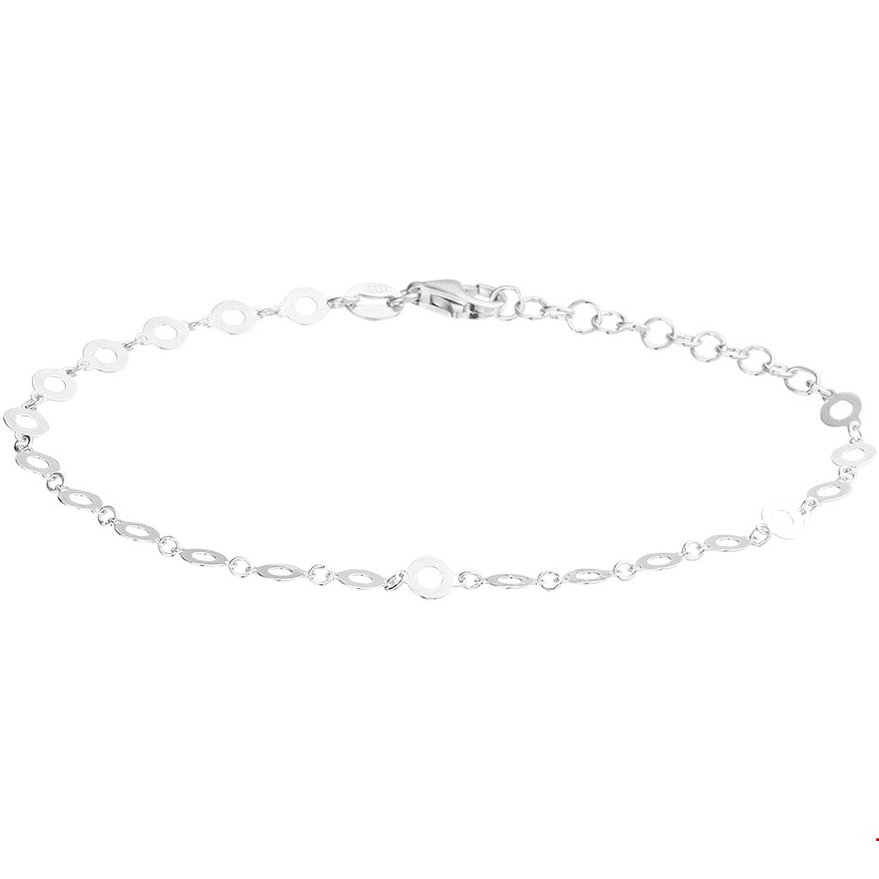 Deze trendy gerhodineerd zilveren armband heeft een draaglengte van 16cm met een extensie van 3cm. De armband is uitgevoerd met open rondjes van 4mm. Info: Gerhodineerd zilver is door de rhodiumlaag beter bestand tegen verkleuren en krassen.
Doelgroep: dames
Kortste lengte: 16 mm
Langste lengte: 19 mm