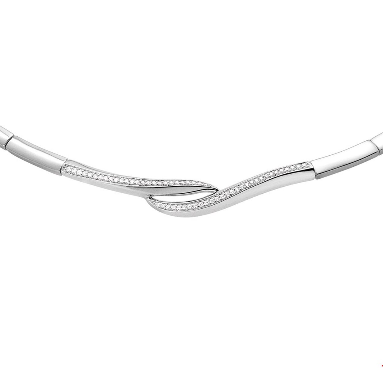 Zilver collier zirkonia 43+3cm
Gerhodineerd zilveren collier met een draaglengte van 43cm en een extensie van 3cm. Met schitterende details zoals de sprankelende rij van zirkonia stenen en de poli afwerking. Uitgevoerd met een stevig karabijn slot. Tip: Combineer dit collier met bijpassende sieraden uit onze collectie.
Doelgroep: dames
Breedte: 8.5 mm
Kortste lengte: 43 cm
Langste lengte: 46 cm
Zetting: entourage (rijzetting)