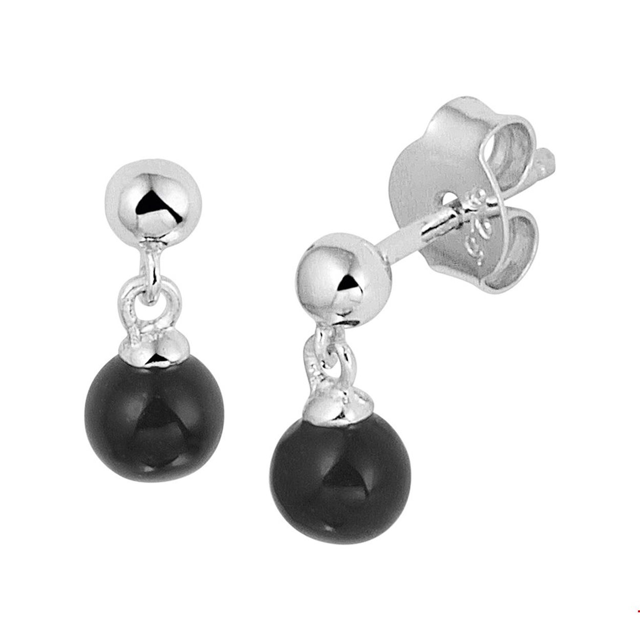 Beschrijving: Gerhodineerd zilveren oorhangers uitgevoerd met een poli afgewerkt bolletje van 3mm en een schitterende onyx steen van 4.5mm. Tip: Combineer deze oorhangers met andere bijpassende sieraden voor een unieke look. Info: Gerhodineerd zilver is door de rhodiumlaag beter bestand tegen verkleuren en krassen.
Doelgroep: dames
Breedte: 4.5 mm
Hoogte: 10 mm