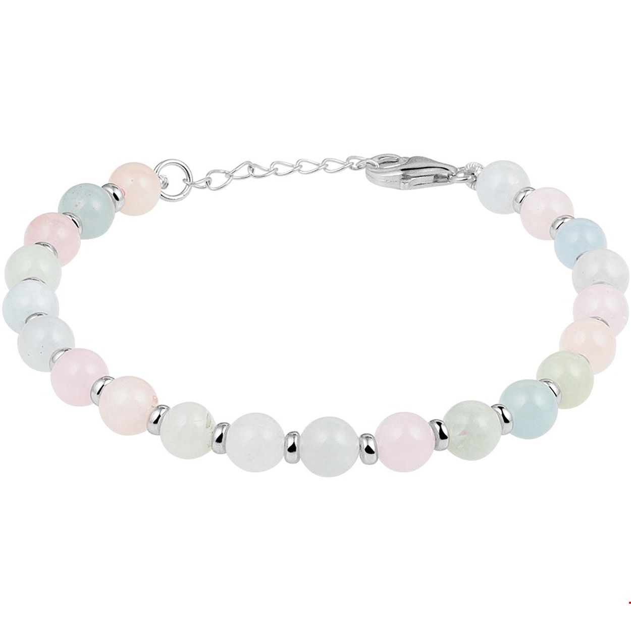 Beschrijving: Trendy gerhodineerd zilveren armband met morganiet stenen in verschillende kleuren. De armband heeft een draaglengte van 17cm en een extensie van 3cm. Uitgevoerd met een stevige karabijn sluiting. Tip: Leuk om kado te geven! Zie je ze al stralen?
Verpakt per: 1
Doelgroep: dames
Kortste lengte: 17 mm
Langste lengte: 20 mm