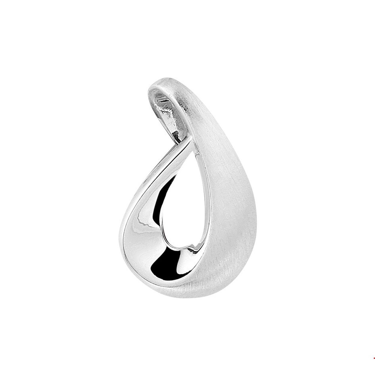 Stijlvolle gerhodineerd zilveren hanger met een afmeting van 17.5x11mm. De hanger is perfect te combineren met identiek gevormde sieraden uit onze collectie waarmee je een chique set kunt maken. Info: Gerhodineerd zilver is door de rhodiumlaag beter bestand tegen verkleuren en krassen.
