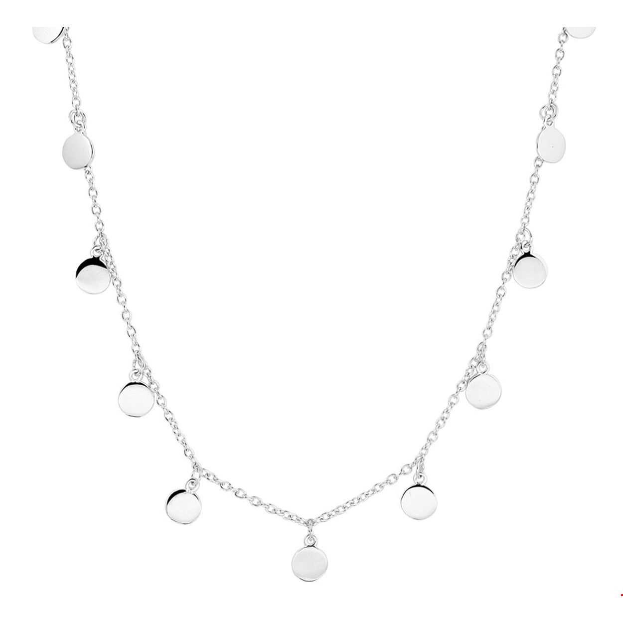 Beschrijving: Fijn gerhodineerd zilveren collier met een draaglengte van 41cm en een extensie van 4cm. Het collier is uitgevoerd met 11 rondjes van 4.5mm met een poli afwerking. Tip: Combineer dit collier met bijpassende sieraden uit onze collectie. Info: Gerhodineerd zilver is door de rhodiumlaag beter bestand tegen verkleuren en krassen!
Verpakt per: 1
Doelgroep: dames
Kortste lengte: 41 mm
Langste lengte: 45 mm