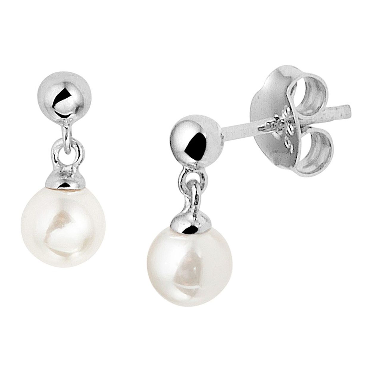 Beschrijving: Gerhodineerd zilveren oorhangers uitgevoerd met een poli afgewerkt bolletje van 3mm en een synthetische parel van 4mm. Tip: Combineer deze oorhangers met andere bijpassende sieraden voor een unieke look. Info: Gerhodineerd zilver is door de rhodiumlaag beter bestand tegen verkleuren en krassen.
Doelgroep: dames
Hoogte: 10 mm