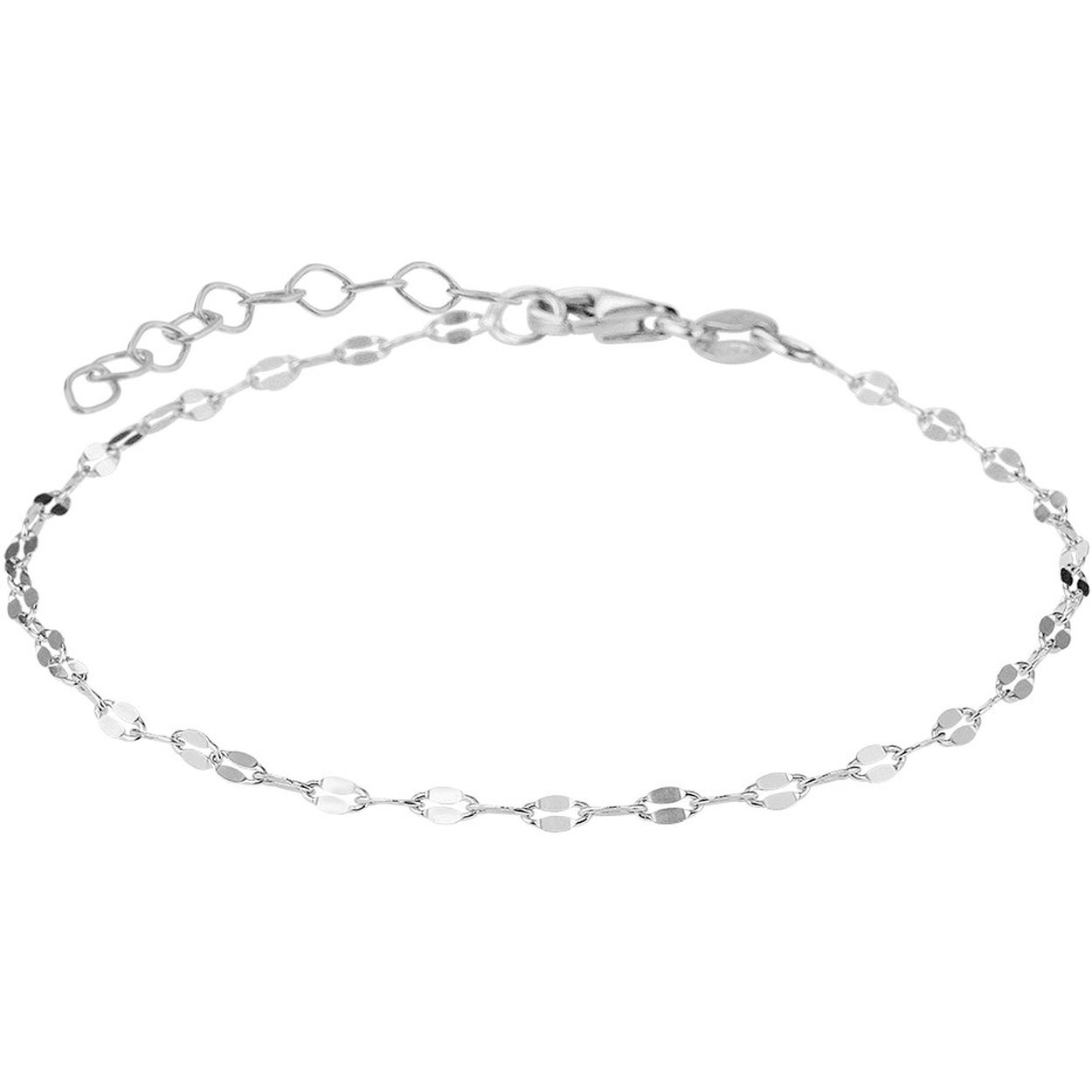 Gerhodineerd zilveren armband uitgevoerd met een stevige karabijn sluiting. De armband heeft een schakelbreedte van 2.2mm en een draaglengte van 16cm met een extensie van 3cm. Door het simplistische design gemakkelijk te combineren met andere zilveren sieraden. Info: Gerhodineerd zilver is door de rhodiumlaag beter bestand tegen verkleuren en krassen.
Doelgroep: dames
Breedte: 2.2 mm
Kortste lengte: 16 mm
Langste lengte: 19 mm