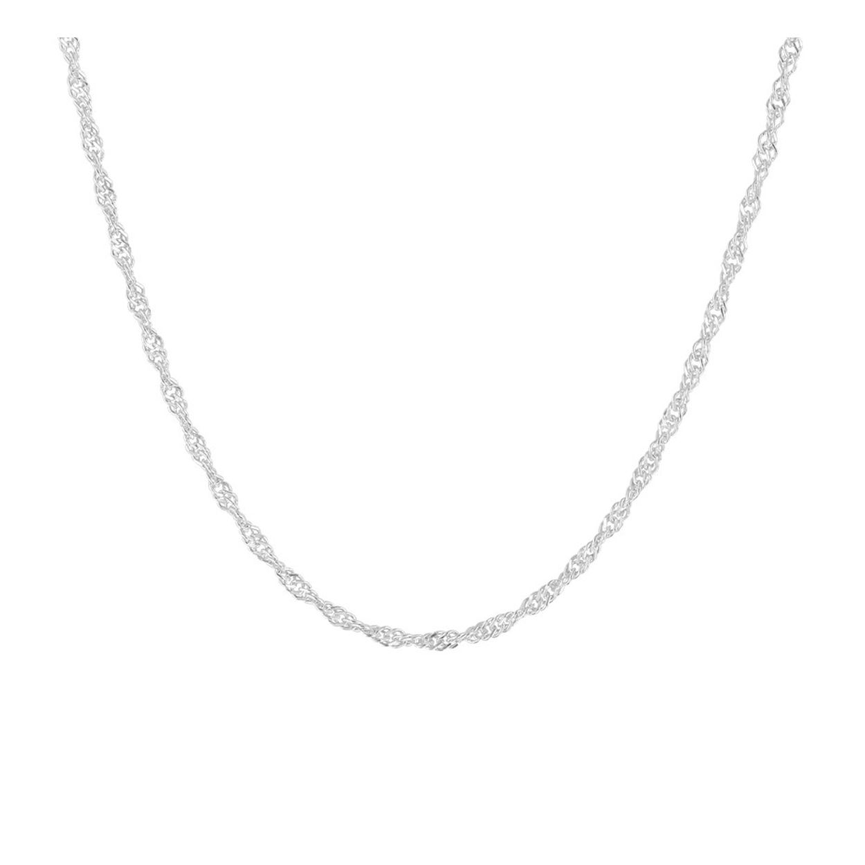 Beschrijving: Stijlvol gerhodineerd zilveren collier met een singapore schakel. Het collier heeft een draaglengte van 45cm en een extensie van 5cm. Info: Gerhodineerd zilver is door de rhodiumlaag beter bestand tegen verkleuren en krassen.
Uniekenummer serie: 42519
Doelgroep: dames
Breedte: 1.7 mm
Langste lengte: 50 mm