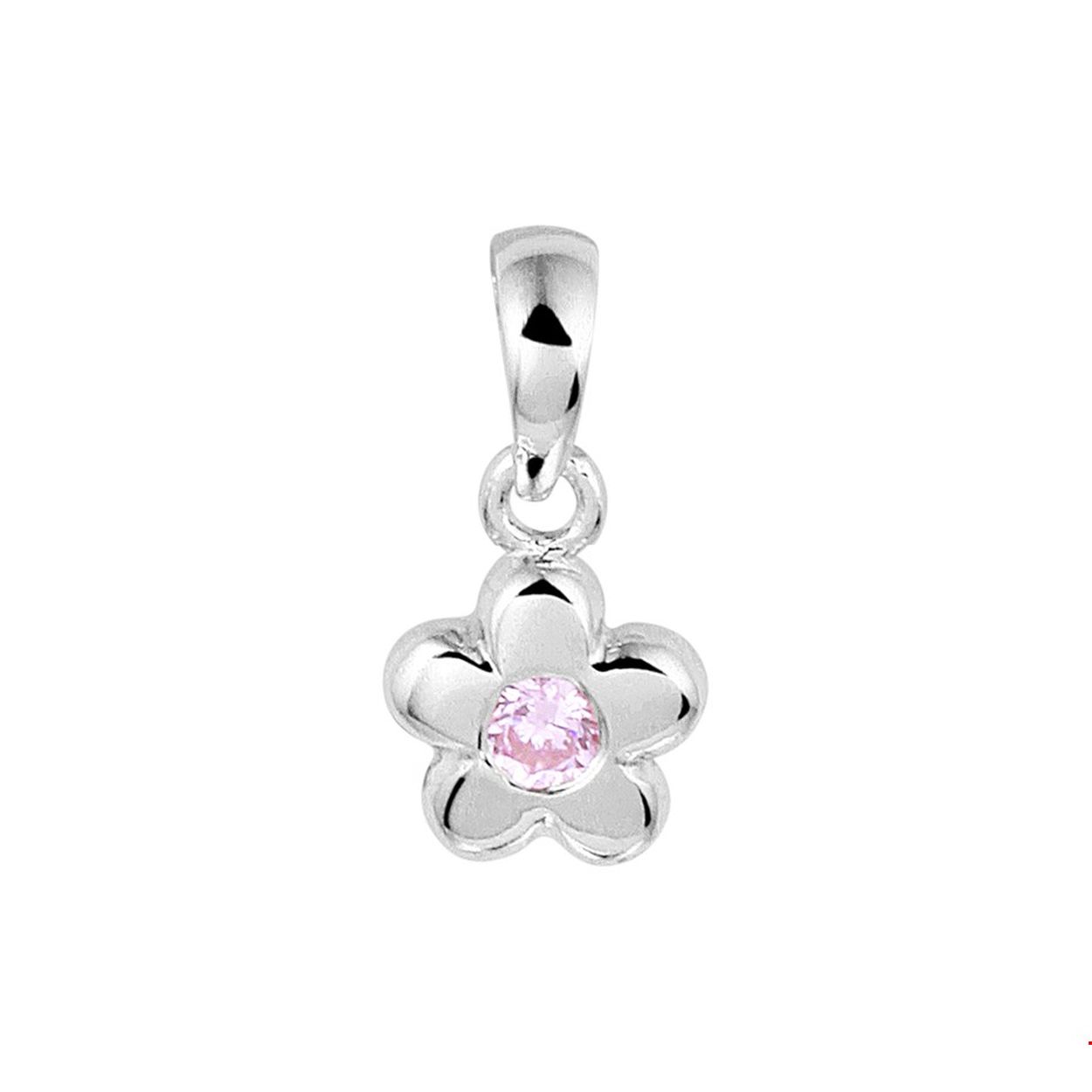 Beschrijving: Schattige gerhodineerd zilveren bloem hanger met een afmeting van 14x7mm. Uitgevoerd met roze zirkonia en stevig hangoog. Tip: Leuk om kado te geven! Info: Gerhodineerd zilver is door de rhodiumlaag beter bestand tegen verkleuren en krassen.