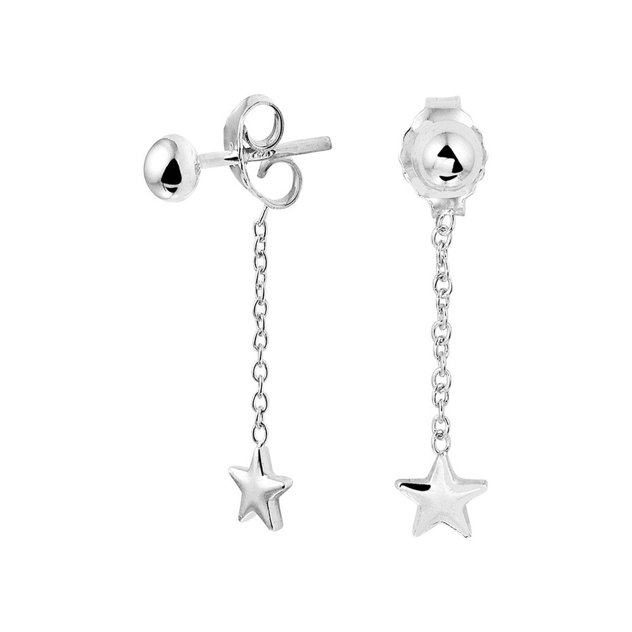 Beschrijving: Trendy gerhodineerd zilveren oorhangers met een totale hoogte van 2.7cm. Uitgevoerd met een bolletje van 4mm en een ster van 6.5x5.3mm die achter het oor valt. Info: Gerhodineerd zilver is door de rhodiumlaag beter bestand tegen verkleuren en krassen.
Verpakt per: 1
Doelgroep: dames
Breedte: 5.3 mm
Hoogte: 27 mm