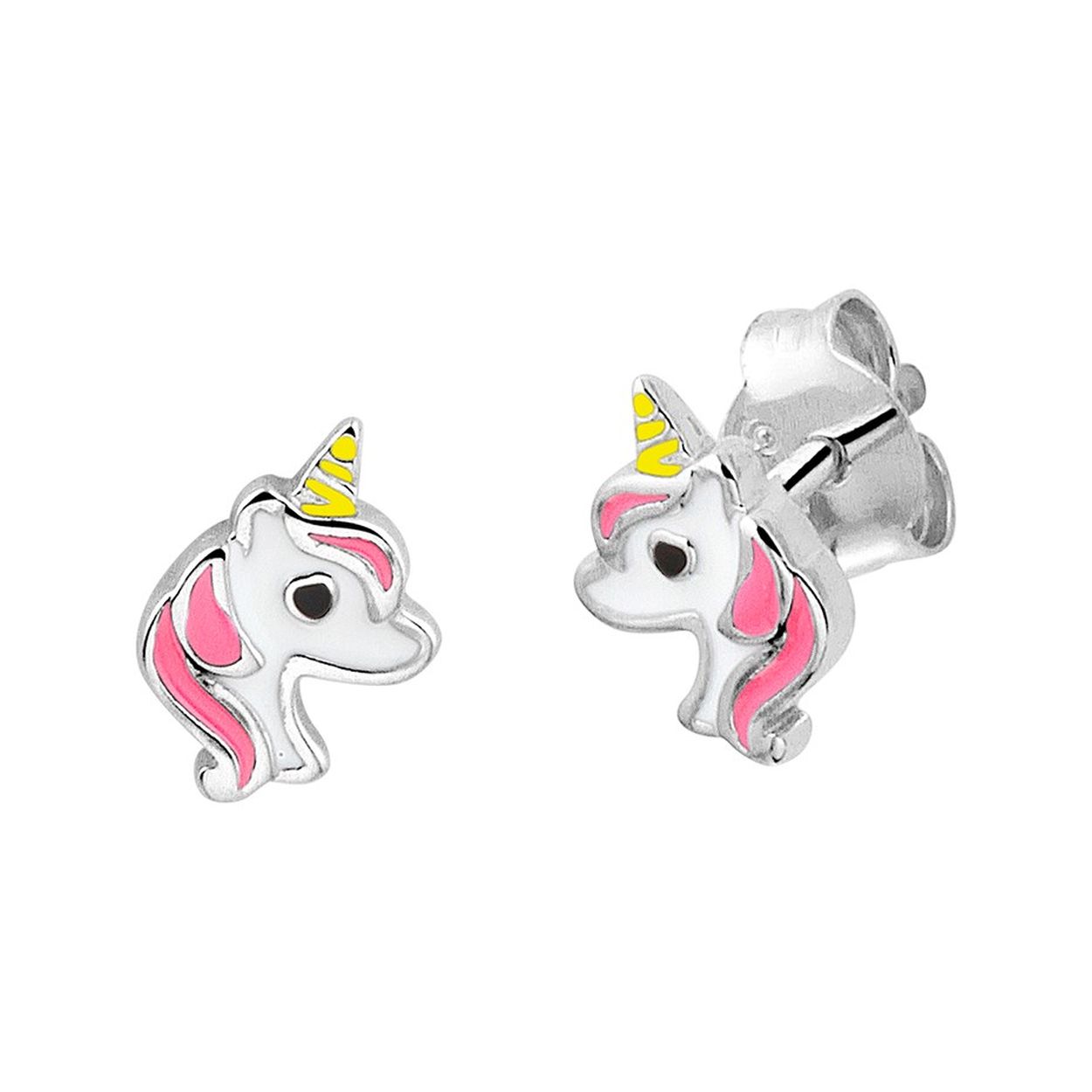 Schattige gerhodineerd zilveren fantasie eenhoorn oorknoppen met een afmeting van 7.5x6.3mm. Deze oorknoppen zijn perfect te combineren met bijpassende sieraden uit onze collectie. Tip: Leuk om kado te geven zie je ze al stralen!? Info: Gerhodineerd zilver is door de rhodiumlaag beter bestand tegen verkleuren en krassen.

Breedte: 6.3 mm
Hoogte: 7.5 mm