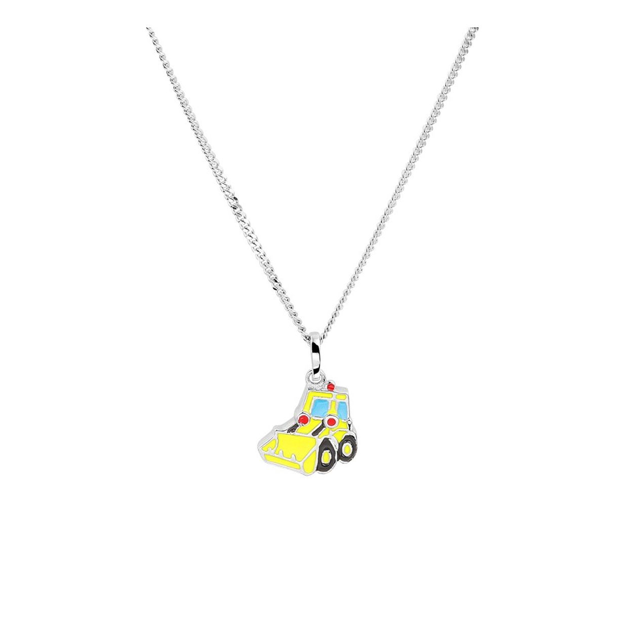 Gerhodineerd zilveren collier uitgevoerd met een stoere schepwagen hanger. De lengte bedraagt 36cm met een 4cm extensie en de schakelbreedte is 1.4mm. Het collier heeft een stevige karabijn sluiting. Info: Gerhodineerd zilver is door de rhodiumlaag beter bestand tegen verkleuren en krassen.