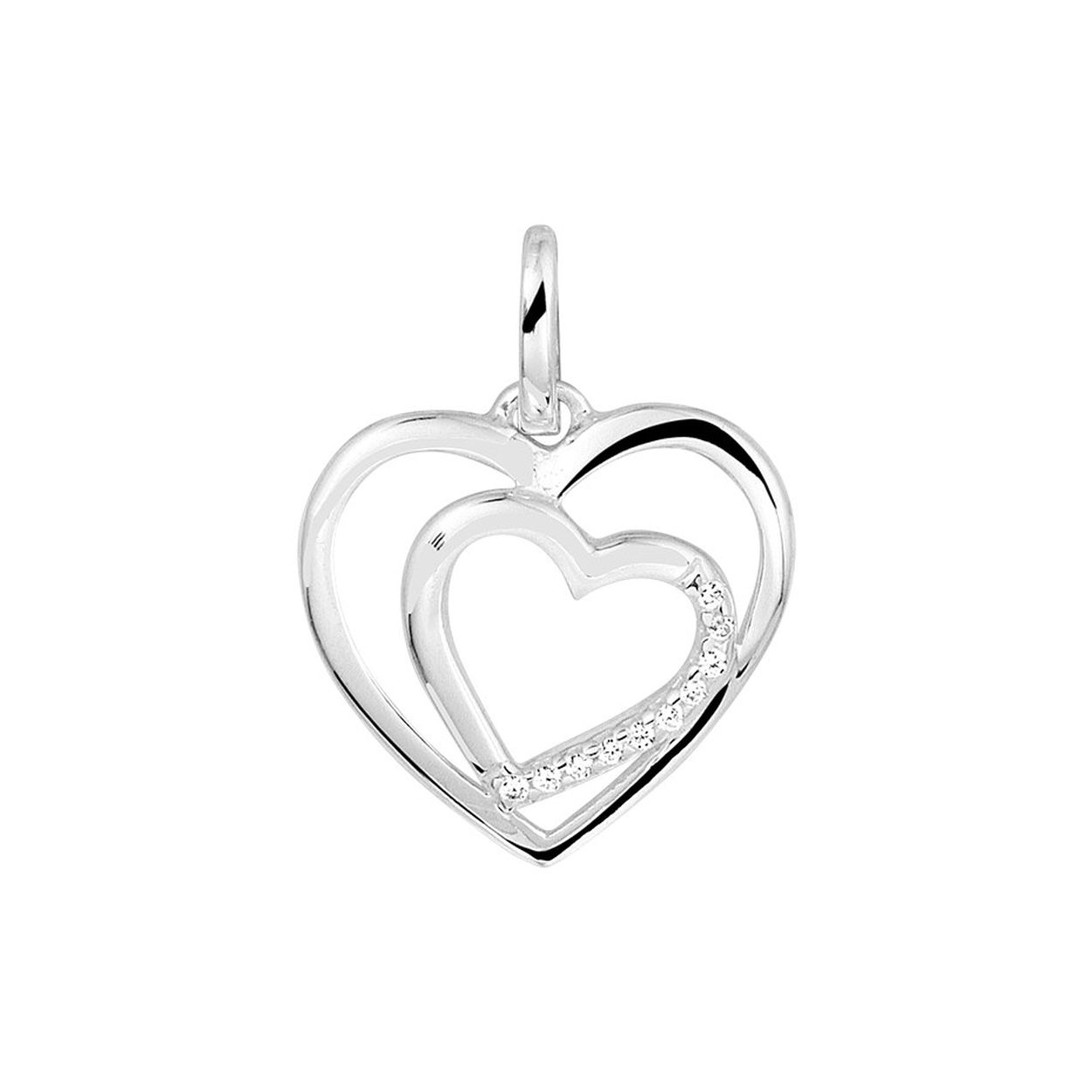 Romantische gerhodineerd zilveren hart hanger met een afmeting van 13x13.3mm en een totale hoogte van 18mm. De hanger is uitgevoerd met een schitterende rij van zirkonia en is goed te combineren met een bijpassend collier uit onze collectie. De combinatie van de sprankelende zirkonia en het bijzondere hart is een originele toevoeging aan jouw sieradencollectie! Info: Gerhodineerd zilver is door de rhodiumlaag beter bestand tegen verkleuren en krassen.