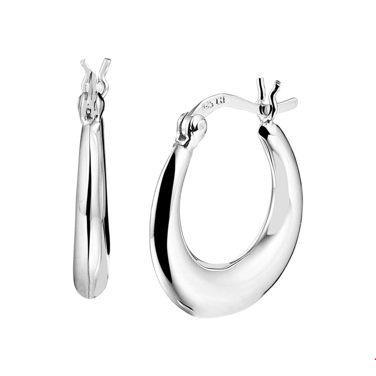 Klassieke gerhodineerd zilveren creolen met een afmeting van 21x3.5mm uitgevoerd met een stevige scharnier sluiting. Door de eenvoud en het simplitische ontwerp kunnen deze creolen perfect worden gedragen met andere sieraden. Info: Gerhodineerd zilver is door de rhodiumlaag beter bestand tegen verkleuren en krassen.