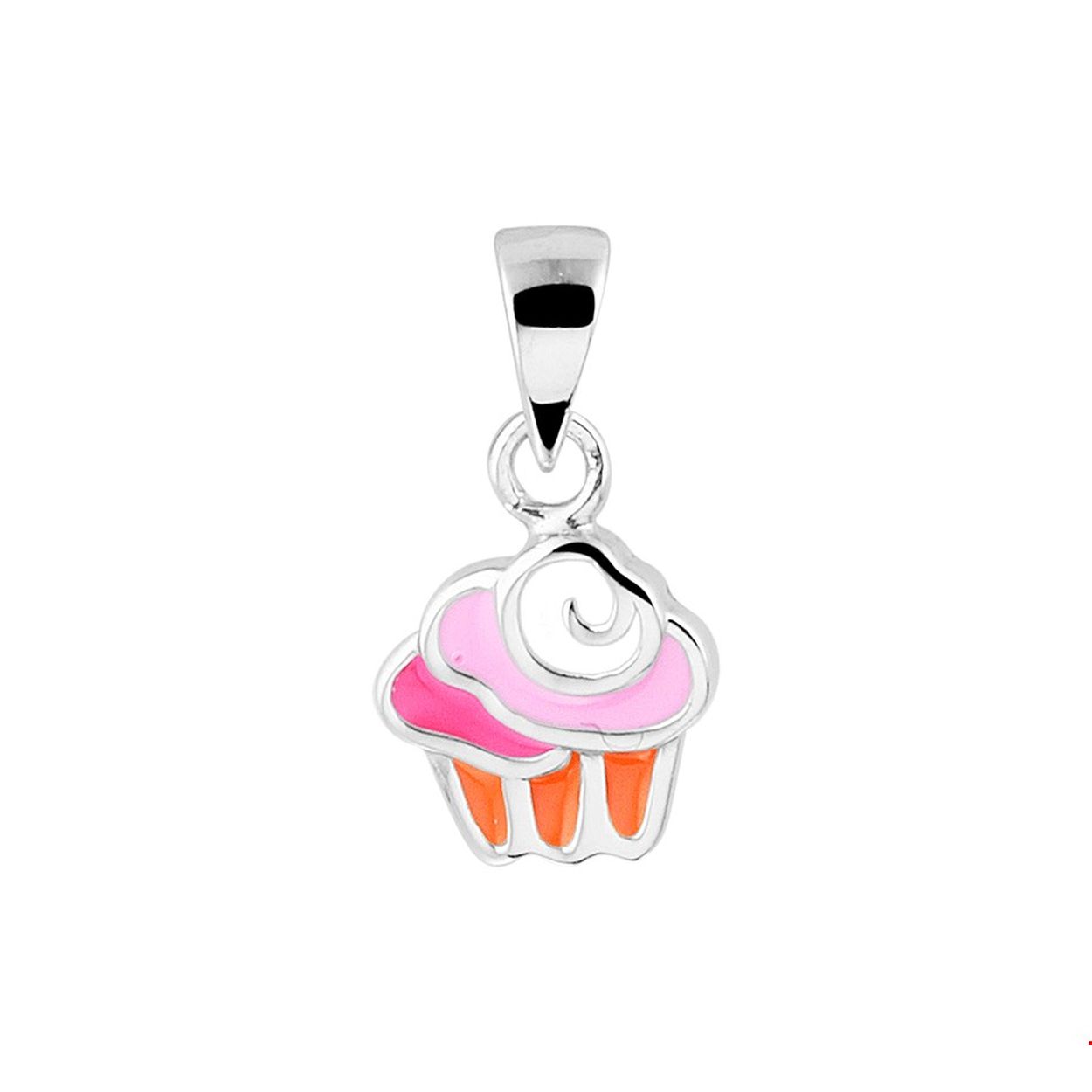 Beschrijving: Super leuke gerhodineerd zilveren cupcake hanger uitgevoerd met verschillende kleuren emaille. De hanger heeft een afmeting van 15x8mm. U kunt deze hanger combineren met bijpassende sieraden uit onze collectie.