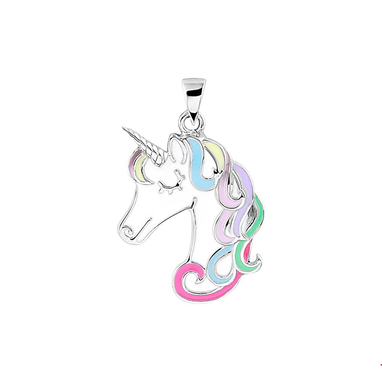 Beschrijving: Gerhodineerd zilveren eenhoorn hanger met een afmeting van 26x16.5mm. Deze hanger is perfect te combineren met een bijpassend collier uit onze collectie. Info: Gerhodineerd zilver is door de rhodiumlaag beter bestand tegen verkleuren en krassen.