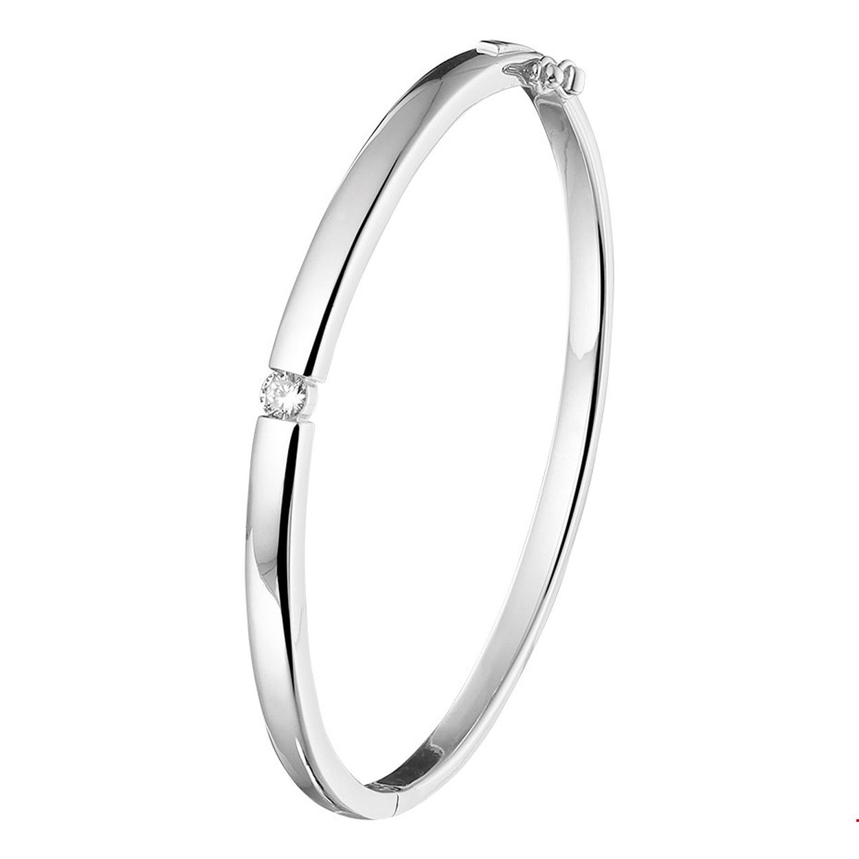 Beschrijving: Gerhodineerd zilveren bangle uitgevoerd met een schitterende zirkonia. Tip: Combineer deze bangle met bijpassende sieraden uit onze collectie of vanuit je eigen stash en creeer zo elke keer weer een nieuwe look.