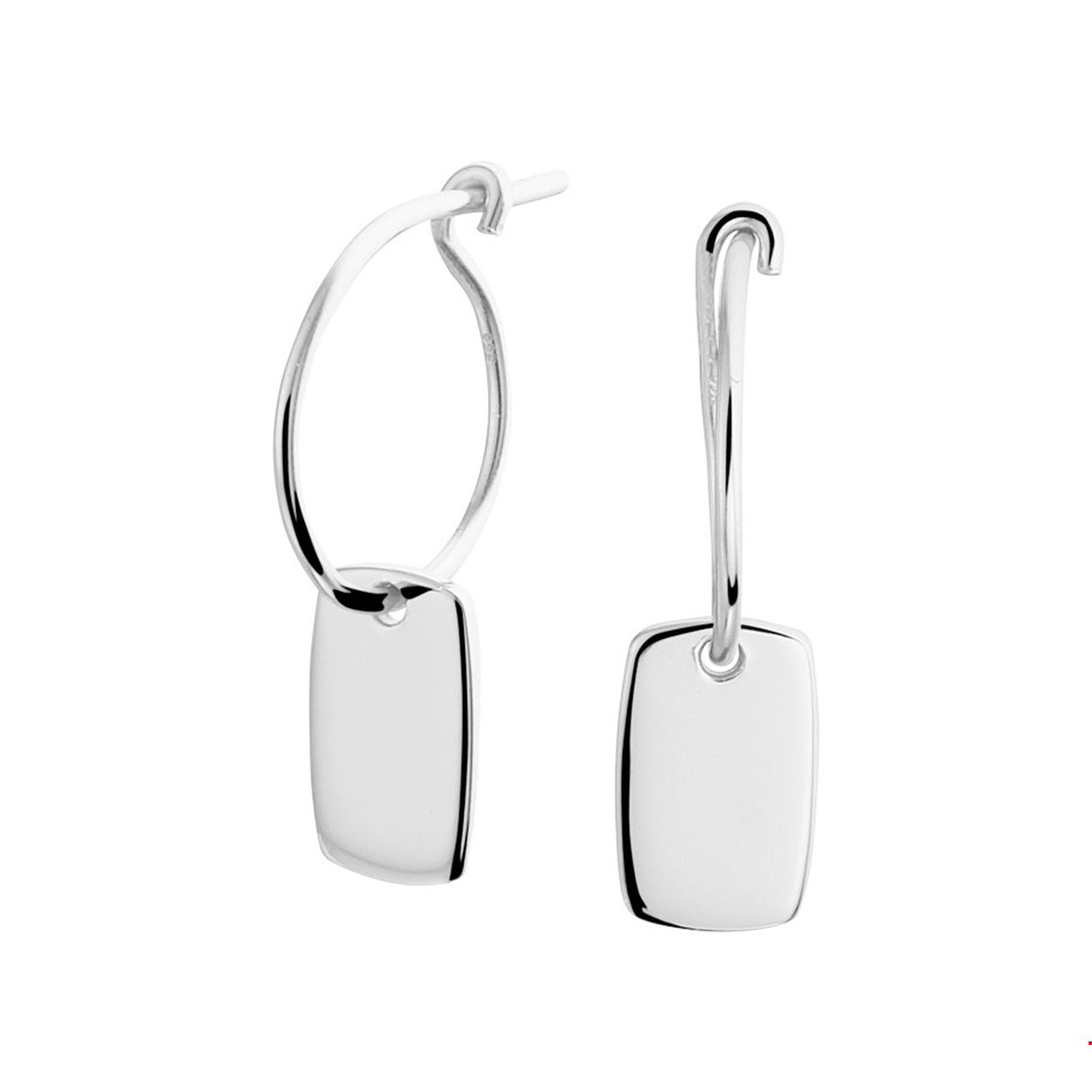 Beschrijving: Gerhodineerd zilveren oorringen met een afmeting van 15x0.8mm uitgevoerd met een poli afgewerkte rechthoek van 10x6mm. Info: Gerhodineerd zilver is door de rhodiumlaag beter bestand tegen verkleuren en krassen.