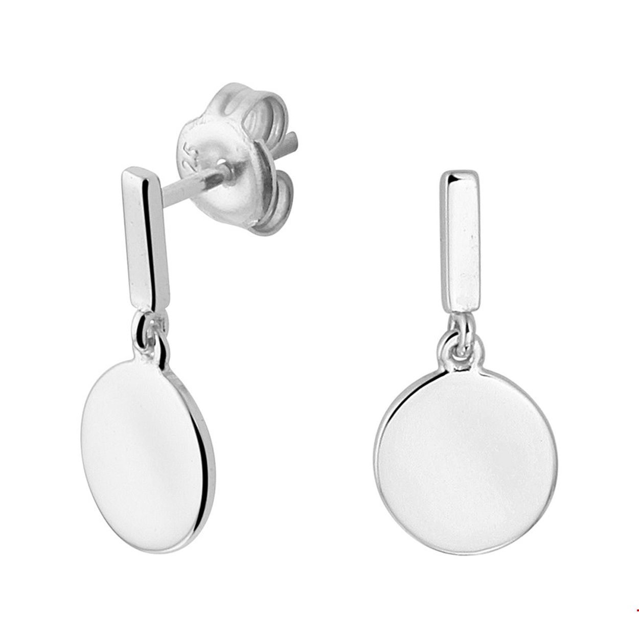 Beschrijving: Trendy gerhodineerd zilveren oorhangers met een balkje en een rondje. De oorhangers hebben een hoogte van 1,6cm. Tip: Leuk om kado te geven! Zie je ze al stralen?
