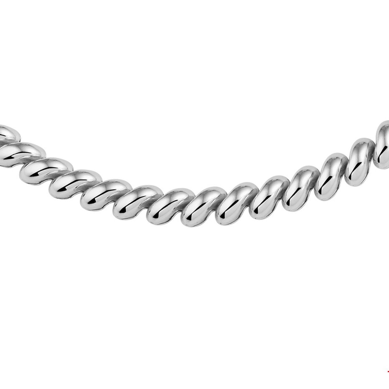 Beschrijving: Gerhodineerd zilveren collier met een draaglengte van 45cm en een schakelbreedte van 9mm. UItgevoerd met een stevige karabijn sluiting. Info: Gerhodineerd zilver is door de rhodiumlaag beter bestand tegen verkleuren en krassen.
