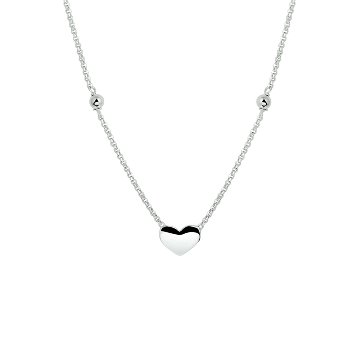 Zilver collier met hart