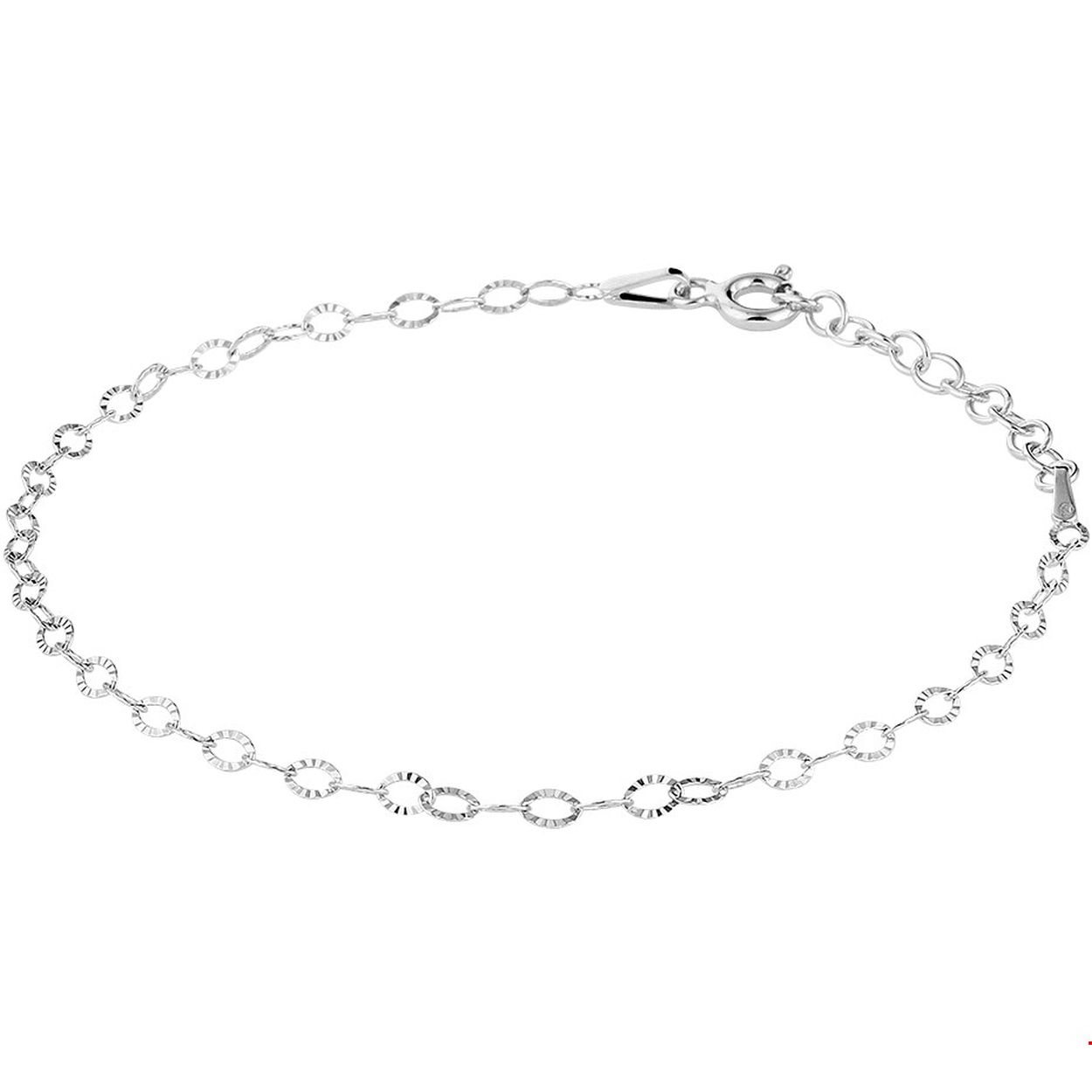 Beschrijving: Gerhodineerd zilveren armband met een schakelbreedte van 2.3mm. De armband heeft een draaglengte van 16cm en een extensie van 3cm. Info: Gerhodineerd zilver is door de rhodiumlaag beter bestand tegen verkleuren en krassen.