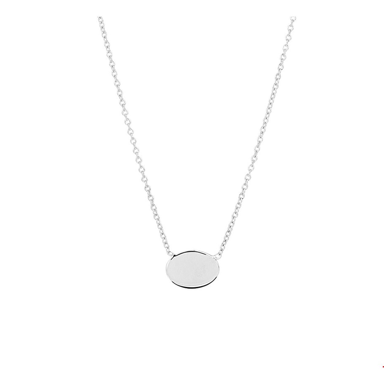 Beschrijving: Gerhodineerd zilveren anker collier uitgevoerd met een ovaaltje van 8x10.5mm. Het collier heeft een draaglengte van 41cm met een extensie van 5cm en is voorzien van een karabijn sluiting. Info: Gerhodineerd zilver is door de rhodiumlaag beter bestand tegen verkleuren en krassen.