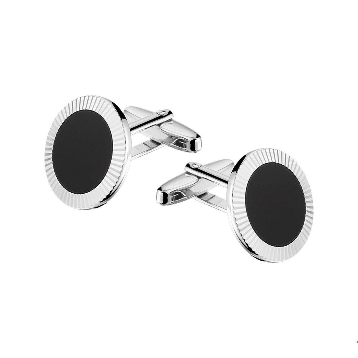 Stijlvolle gerhodineerd zilveren manchetknopen uitgevoerd met onyx. De manchetknopen hebben een diameter van 19mm. Info: Gerhodineerd zilver is door de rhodiumlaag beter bestand tegen verkleuren en krassen.
