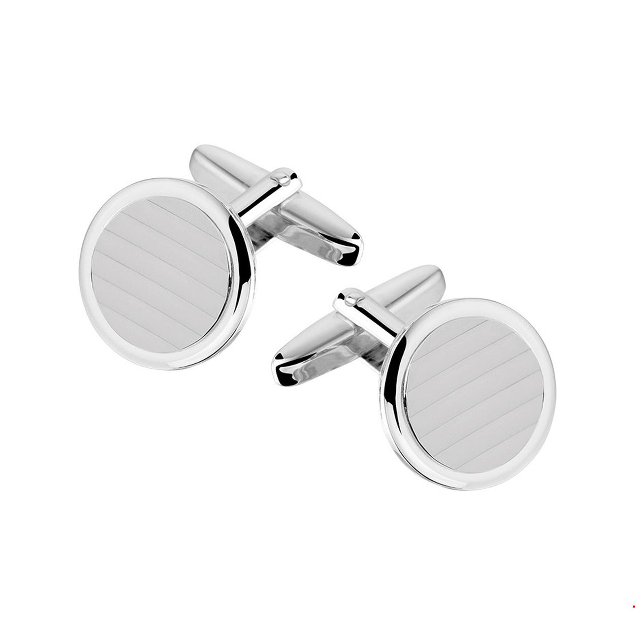Stijlvolle gerhodineerd zilveren manchetknopen met een diameter van 16.5mm. Info: Gerhodineerd zilver is door de rhodiumlaag beter bestand tegen verkleuren en krassen.