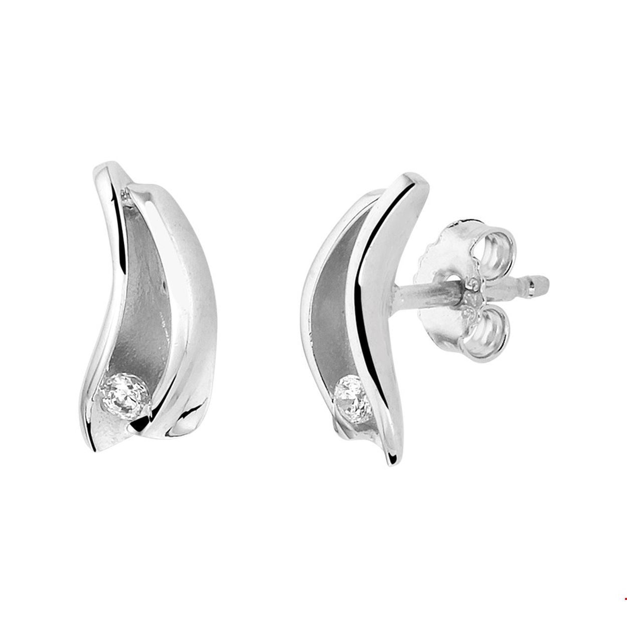 Beschrijving: Gerhodineerd zilveren oorknoppen uitgevoerd met een schitterende zirkonia. De oorknoppen hebben een afmeting 11.5x5.5mm.