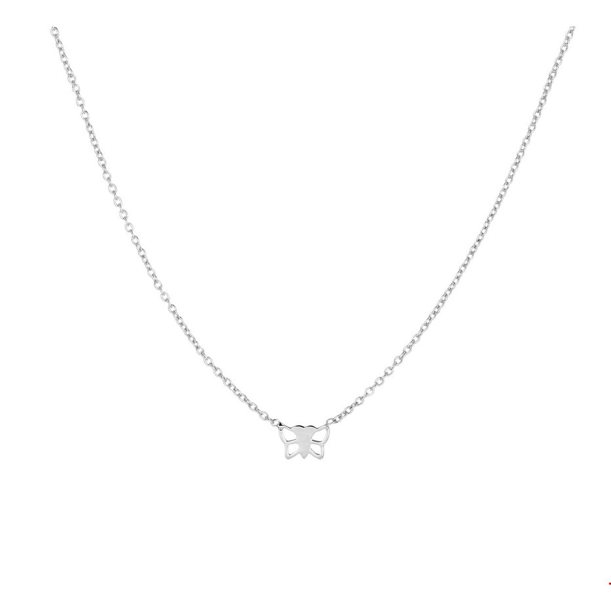 Beschrijving: Gerhodineerd zilveren anker collier uitgevoerd met een vlinder van 5x8mm. Het collier heeft een draaglengte van 36cm met een extensie van 5cm en is voorzien van een karabijn sluiting. Info: Gerhodineerd zilver is door de rhodiumlaag beter bestand tegen verkleuren en krassen.