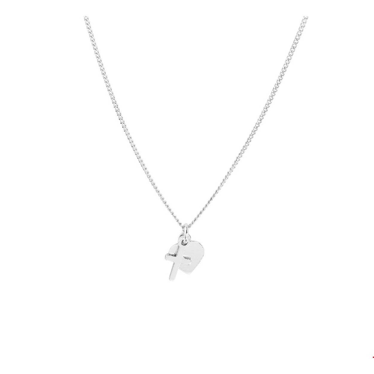 Beschrijving: Gerhodineerd zilveren gourmet collier uitgevoerd met een kruis van 8x5mm en een hart van 7x7mm. Het collier heeft een draaglengte van 41cm en een extensie van 5cm. Uitgevoerd met een stevige karabijn sluiting. Info: Gerhodineerd zilver is door de rhodiumlaag beter bestand tegen verkleuren en krassen.