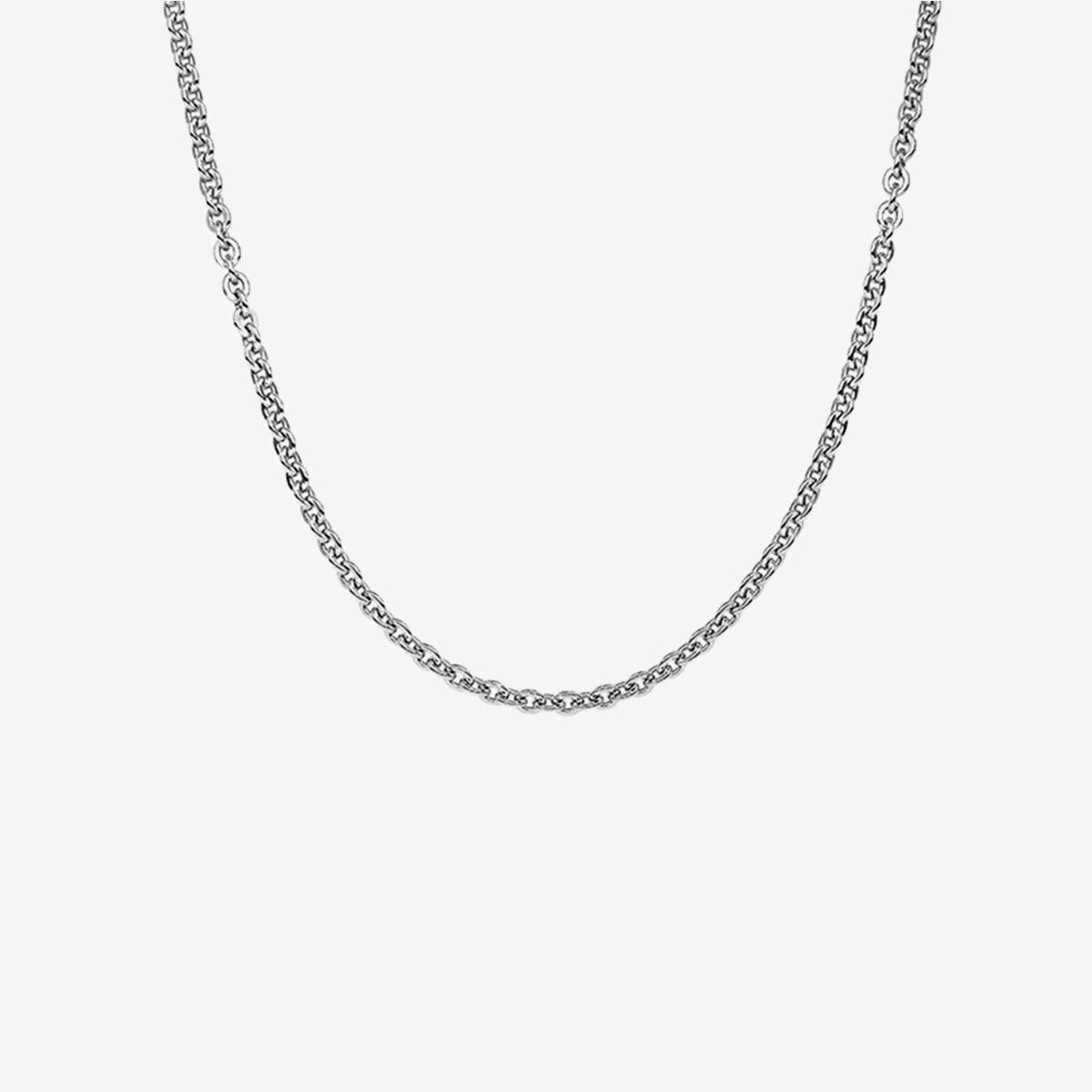 Gerhodineerd 925 zilveren anker collier uitgevoerd met een karabijn sluiting.