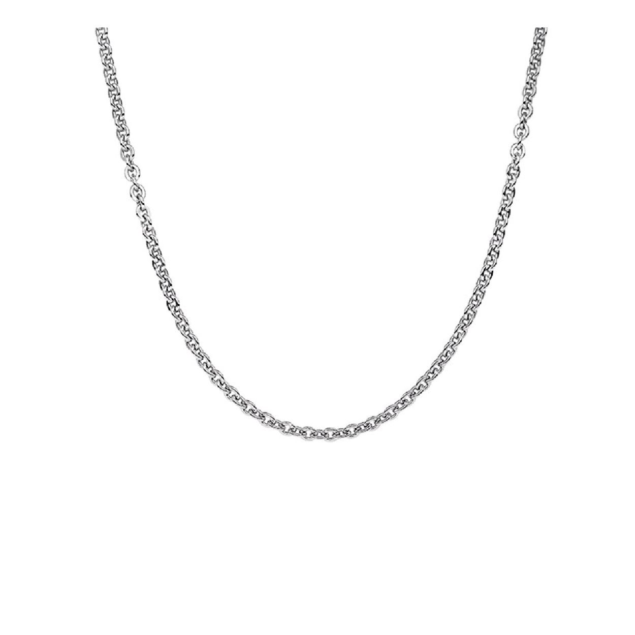 De collier is gemaakt van gerhodineerd zilver en is zilverkleurig. Het is een sieraad voor dames.