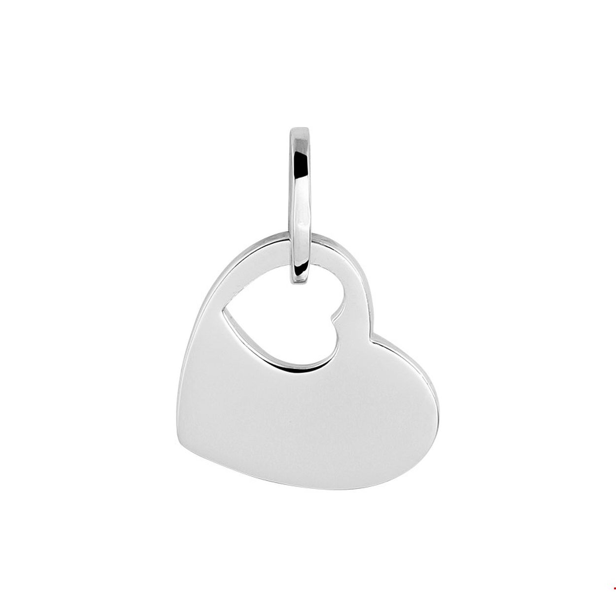 Beschrijving: Gerhodineerd zilveren hanger in de vorm van een hart. De hanger heeft een totale hoogte van 22mm en is goed te combineren met een bijpassend collier uit onze collectie.