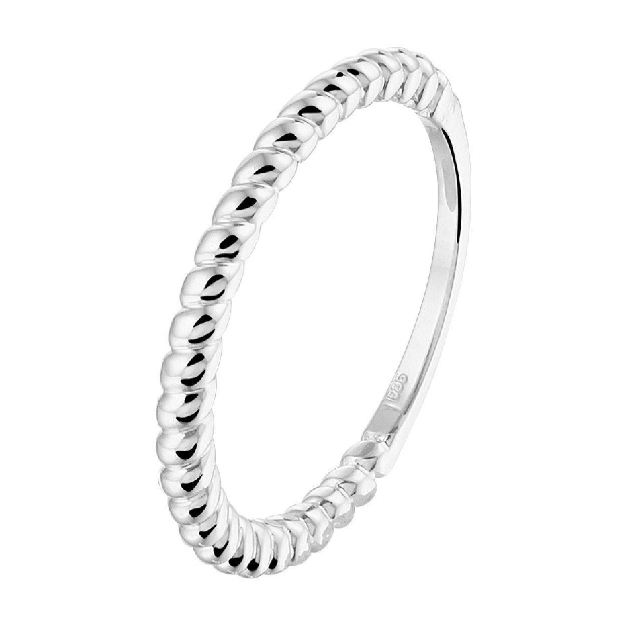 De ring is gemaakt van gerhodineerd zilver en is zilverkleurig. Het is een sieraad voor dames.