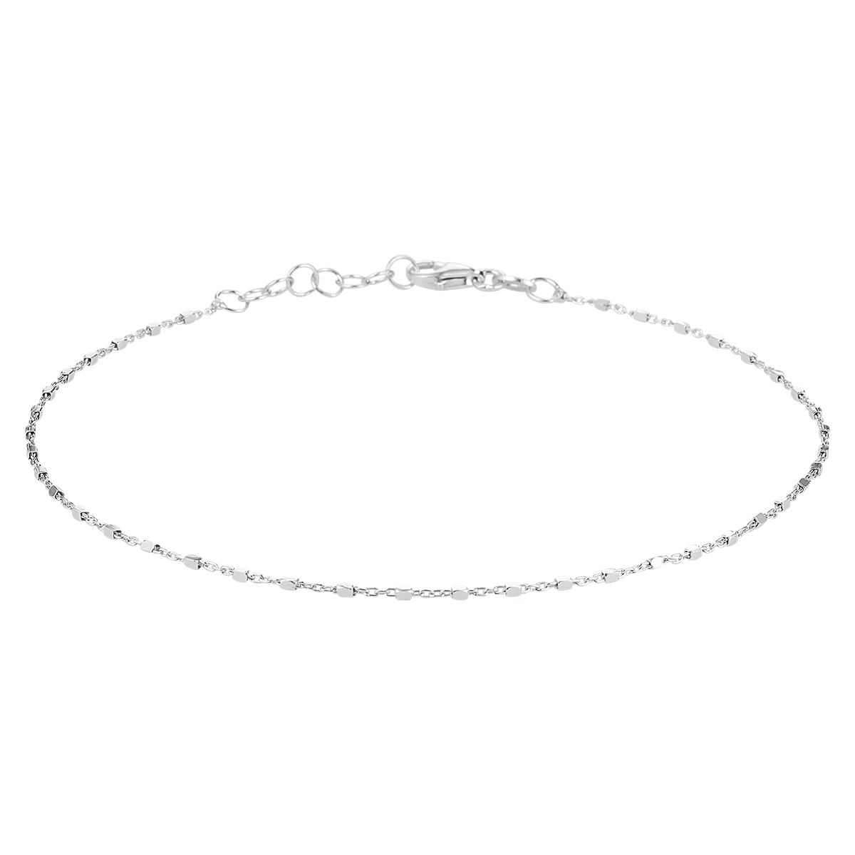 Gerhodineerd zilveren 1.1mm blokjes armband met een lengte van 17cm met een extensie van 2cm uitgevoerd een stevige karabijn sluiting. Tip: De armband is te combineren met bijpassende sieraden uit onze collectie.