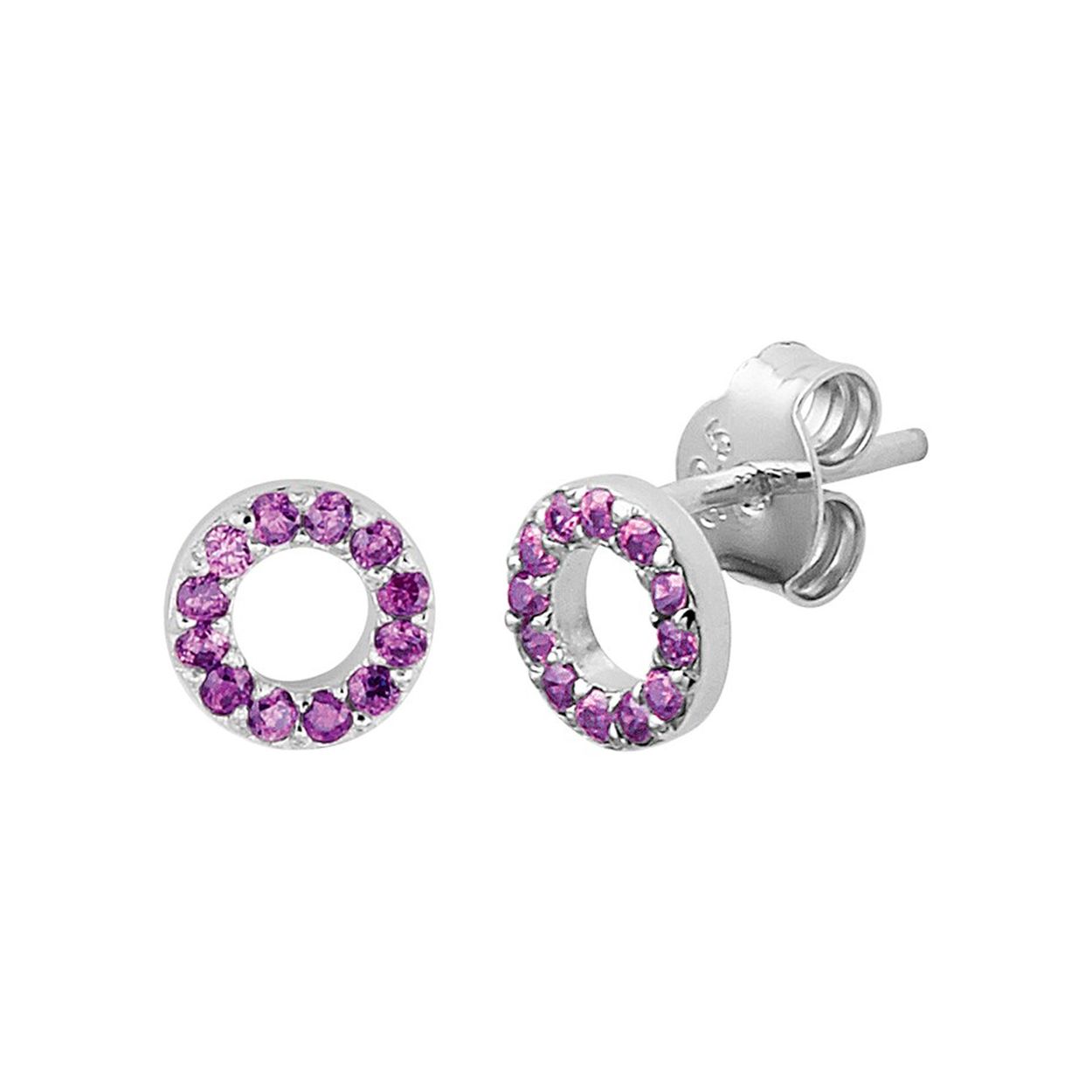 Huiscollectie Oorknoppen zirkonia amethyst 1332963 - 6.3mm