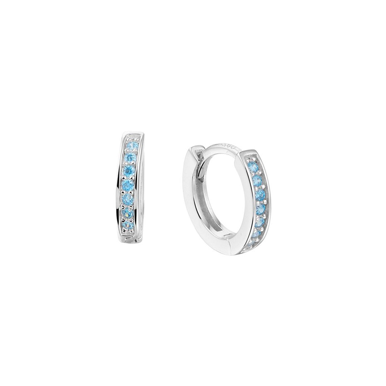 Zilveren Klapoorringen met Blauwe Zirkonia