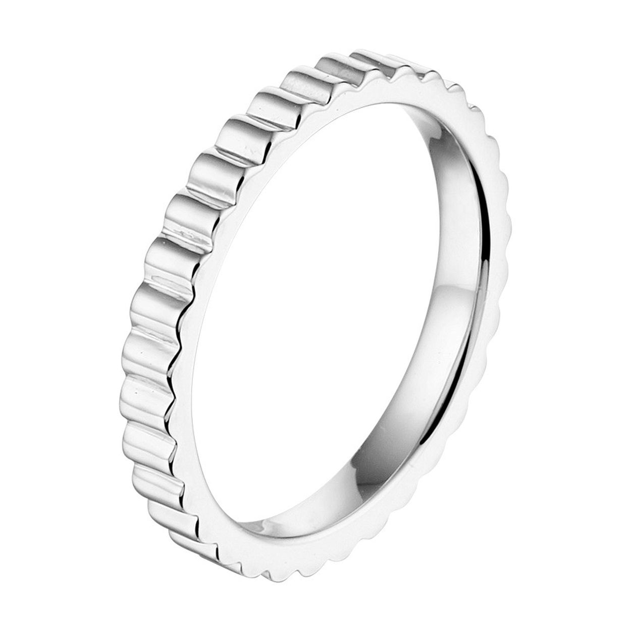 Gerhodineerd 925 zilveren aanschuifring. De ring heeft een breedte van 3mm.