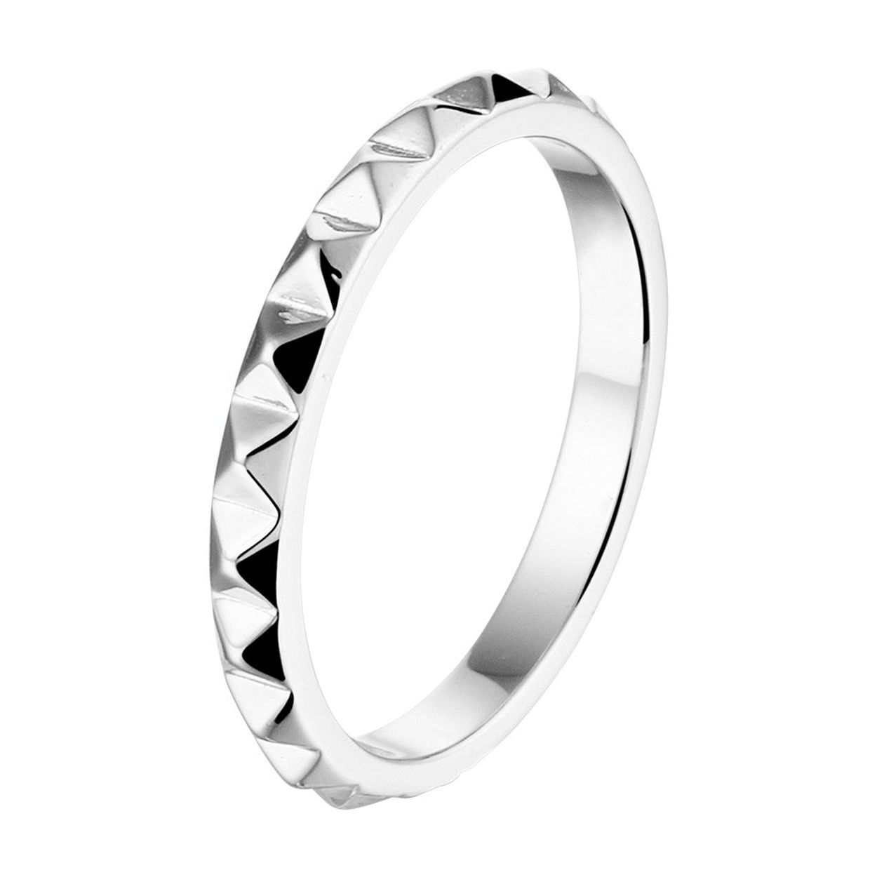 Gerhodineerd 925 zilveren aanschuifring. De ring heeft een breedte van 2.5mm.