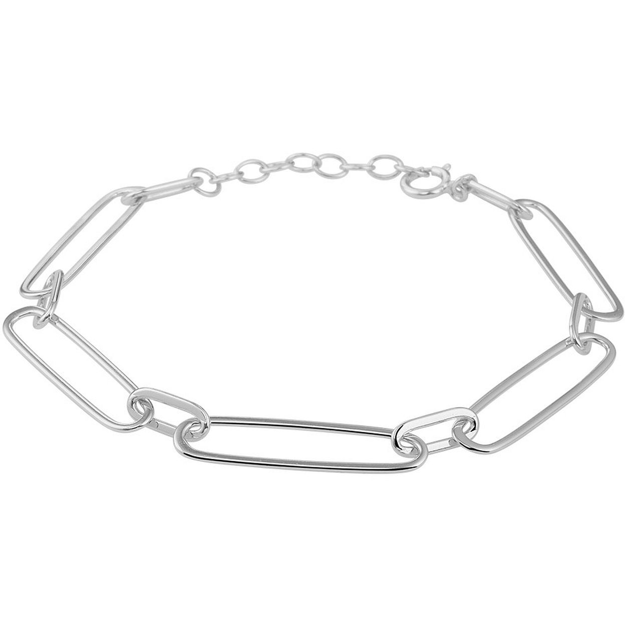 Gerhodineerd 925 zilveren armband met een schakelbreedte van 6mm. De armband heeft een draaglengte van 17cm met een extensie van 2cm.